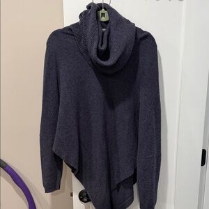 Inhabit Dark Gray Blue Cowl Neck Sweater 100% cashmere